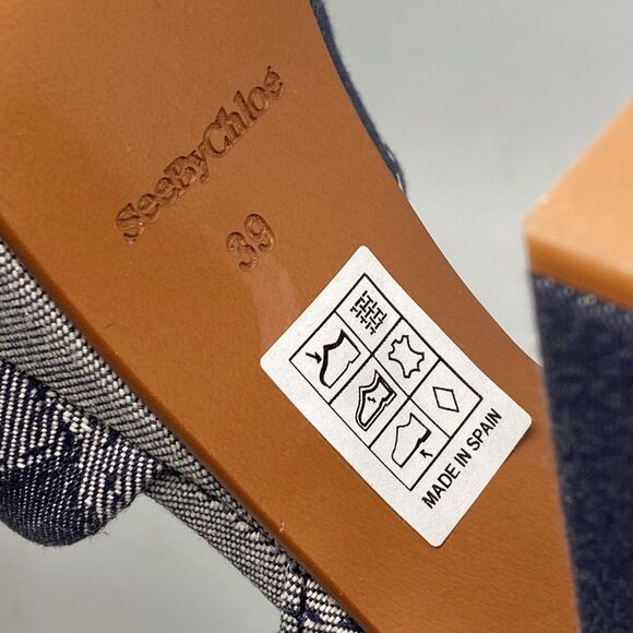 See by Chloe Joei Patchwork Denim Platform Sandals size 39 - Picture 15 of 15